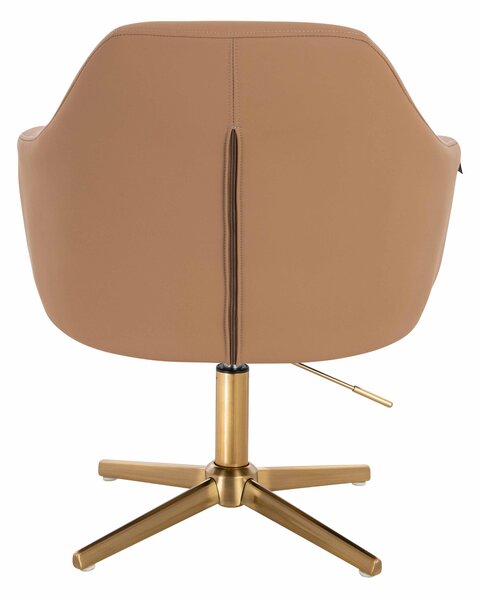 HR831CROSS Karamell Műbőr Premium Soft szék Arany lábbal