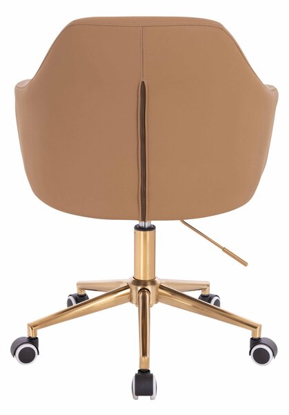 HR831K Karamell Műbőr Premium Soft szék Arany lábbal