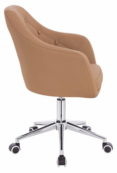 HR831K Karamell Műbőr Premium Soft szék Krómozott lábbal