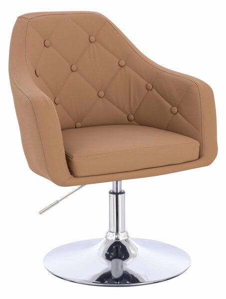 HR831N Karamell Műbőr Premium Soft szék Krómozott lábbal