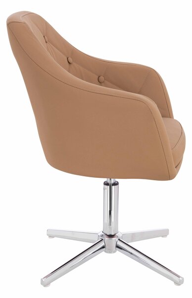HR831CROSS Karamell Műbőr Premium Soft szék Krómozott lábbal