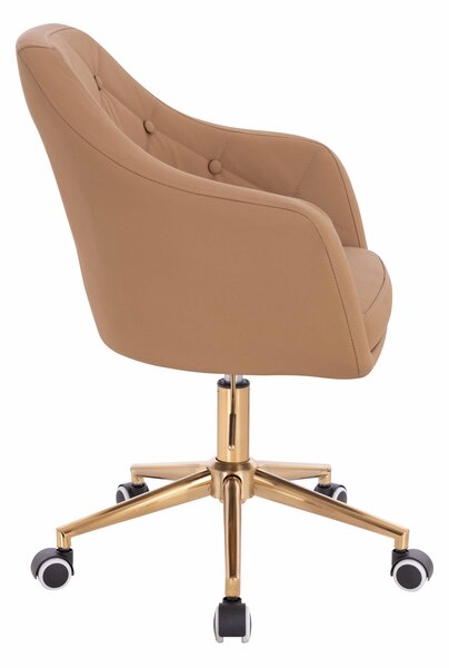 HR831K Karamell Műbőr Premium Soft szék Arany lábbal