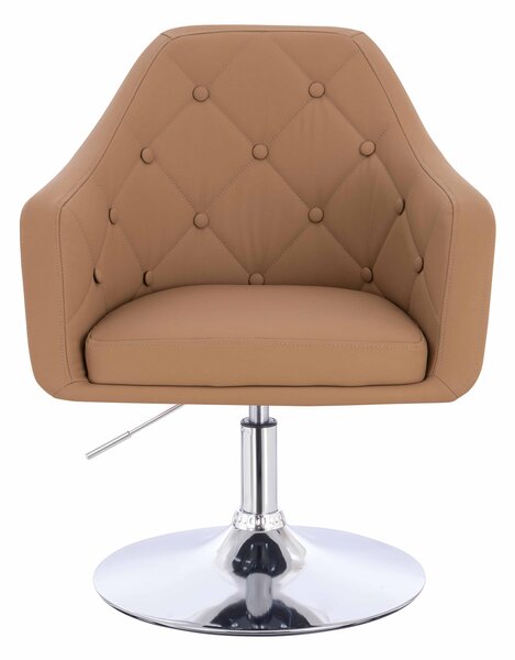 HR831N Karamell Műbőr Premium Soft szék Krómozott lábbal