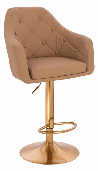 HR831W Karamell Műbőr Premium Soft szék Arany lábbal