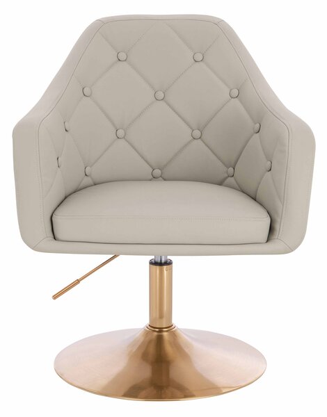 HR831N Ecru Műbőr Premium Soft szék Arany lábbal