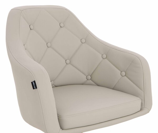 HR831K Ecru Műbőr Premium Soft szék Krómozott lábbal