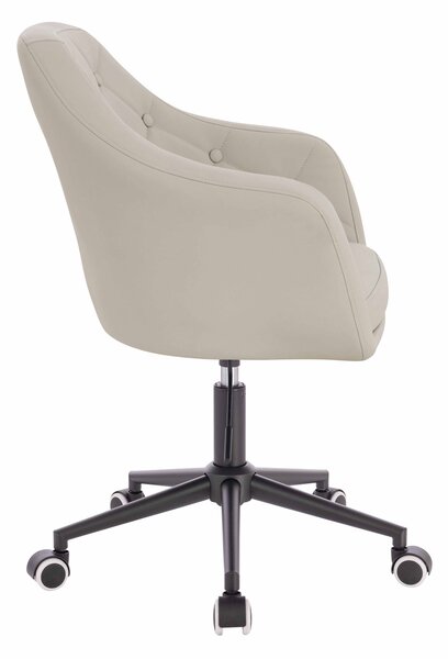 HR831K Ecru Műbőr Premium Soft szék fekete lábbal