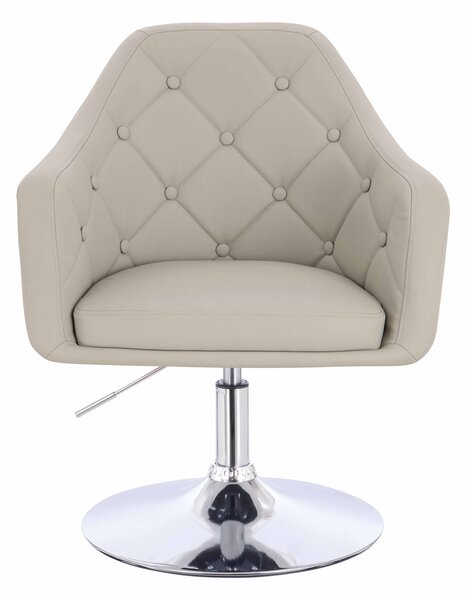 HR831N Ecru Műbőr Premium Soft szék Krómozott lábbal