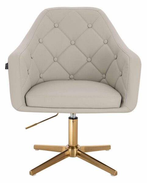 HR831CROSS Ecru Műbőr Premium Soft szék Arany lábbal