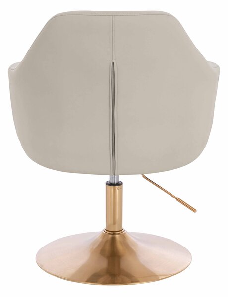 HR831N Ecru Műbőr Premium Soft szék Arany lábbal