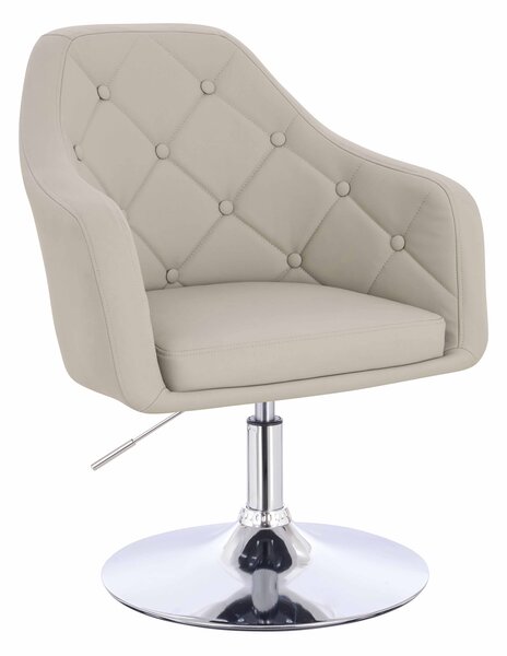 HR831N Ecru Műbőr Premium Soft szék Krómozott lábbal