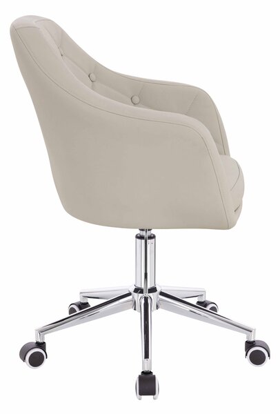 HR831K Ecru Műbőr Premium Soft szék Krómozott lábbal