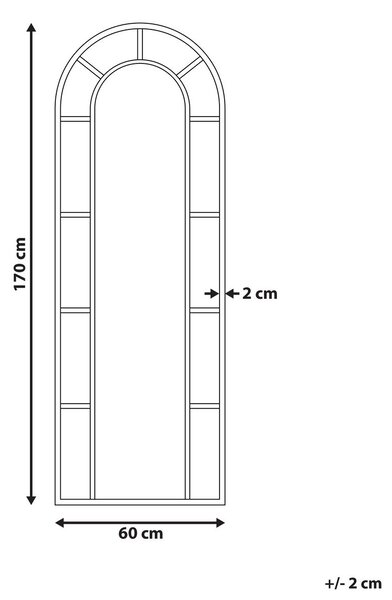 Falitükör CROSSES 60 cm 170 cm Fém Arany