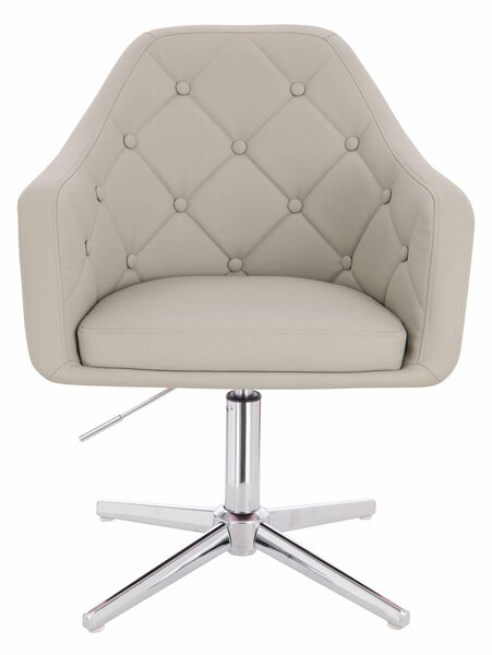 HR831CROSS Ecru Műbőr Premium Soft szék Krómozott lábbal