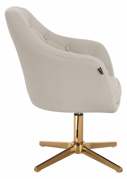 HR831CROSS Ecru Műbőr Premium Soft szék Arany lábbal