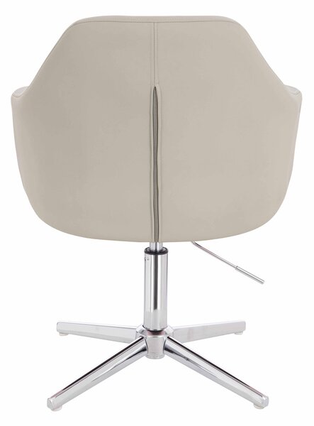 HR831CROSS Ecru Műbőr Premium Soft szék Krómozott lábbal