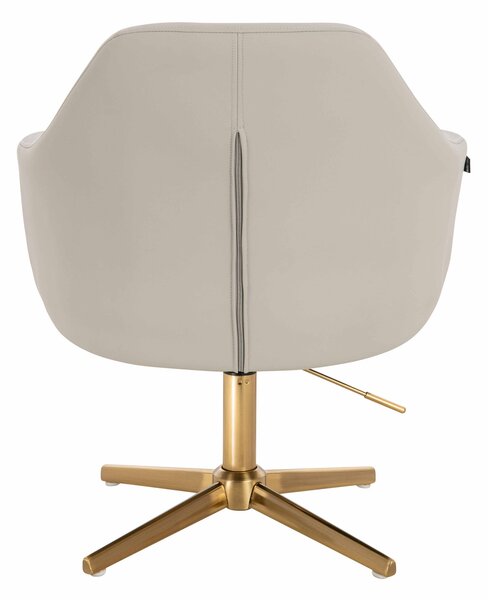 HR831CROSS Ecru Műbőr Premium Soft szék Arany lábbal