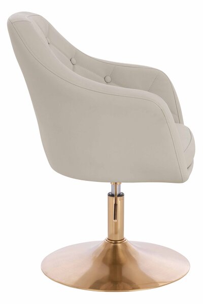 HR831N Ecru Műbőr Premium Soft szék Arany lábbal