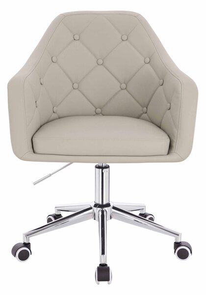 HR831K Ecru Műbőr Premium Soft szék Krómozott lábbal