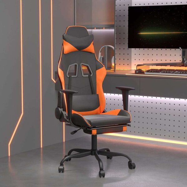 VidaXL Gamer Szék - Masszázs Funkció - Fekete-Narancssárga