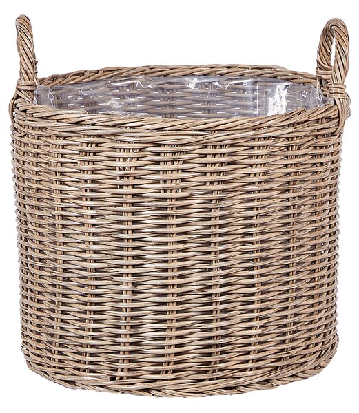 3 darabos fonott virágtartó szett PENDULA PE Rattan 33/37/45 cm Természetes