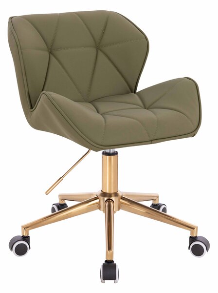 HR111K Khaki Műbőr Premium Soft szék arany lábbal