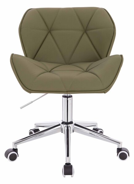 HR111K Khaki Műbőr Premium Soft szék krómozott lábbal