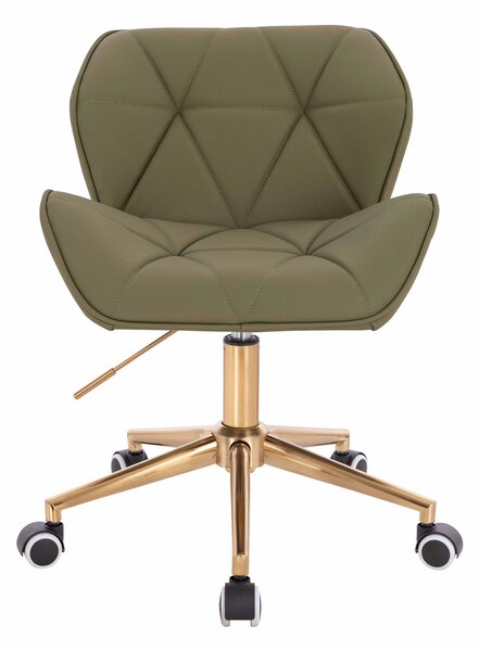 HR111K Khaki Műbőr Premium Soft szék arany lábbal