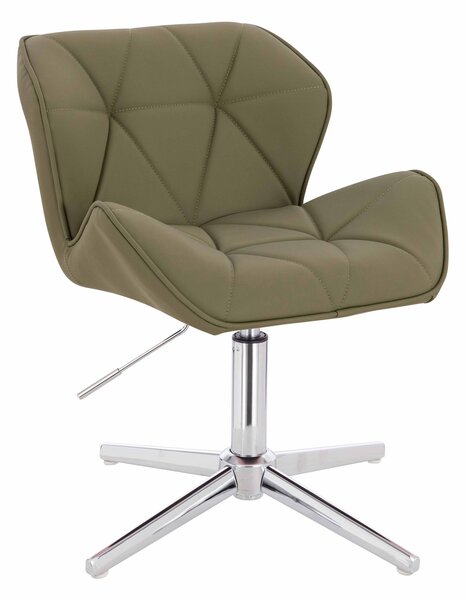HR111CROSS Khaki Műbőr Premium Soft szék krómozott lábbal