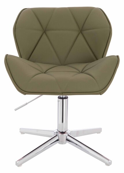 HR111CROSS Khaki Műbőr Premium Soft szék krómozott lábbal