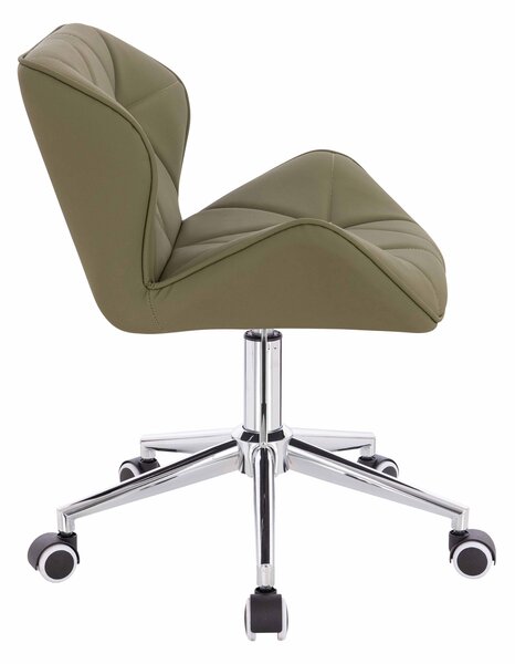 HR111K Khaki Műbőr Premium Soft szék krómozott lábbal