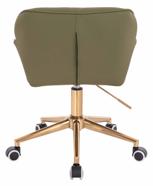 HR111K Khaki Műbőr Premium Soft szék arany lábbal