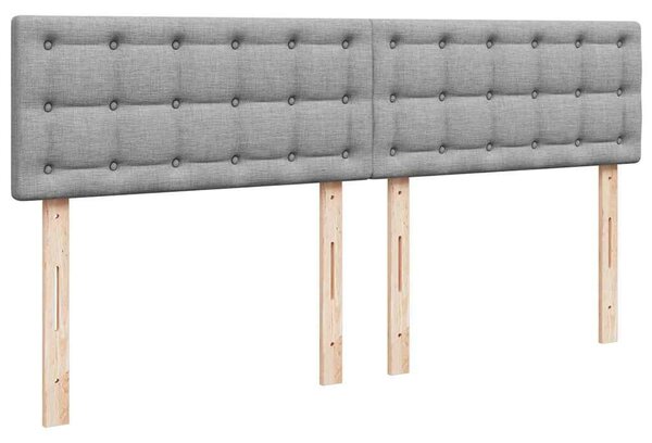 VidaXL sötétszürke szövet ottomán ágy matraccal & LED-ek 180x200cm