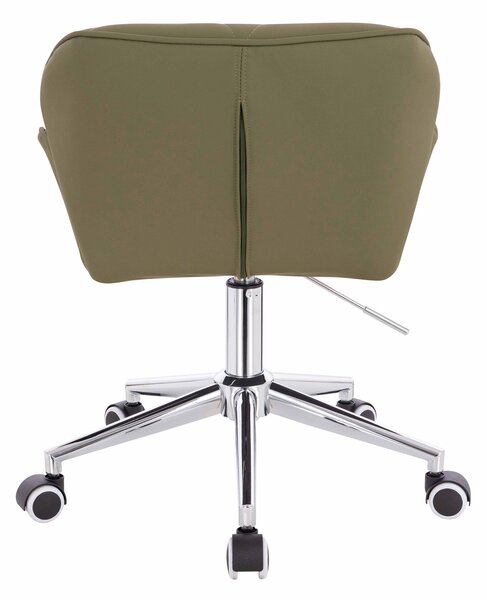 HR111K Khaki Műbőr Premium Soft szék krómozott lábbal