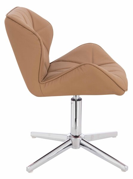 HR111CROSS Karamell Műbőr Premium Soft szék krómozott lábbal