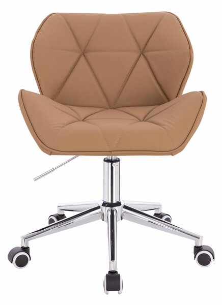 HR111K Karamell Műbőr Premium Soft szék krómozott lábbal