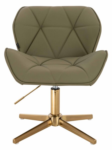 HR111CROSS Khaki Műbőr Premium Soft szék arany lábbal