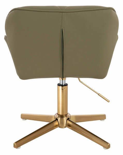 HR111CROSS Khaki Műbőr Premium Soft szék arany lábbal
