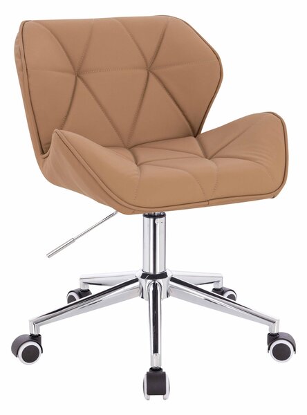 HR111K Karamell Műbőr Premium Soft szék krómozott lábbal