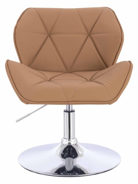 HR111N Karamell Műbőr Premium Soft szék krómozott lábbal