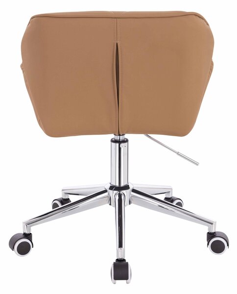 HR111K Karamell Műbőr Premium Soft szék krómozott lábbal