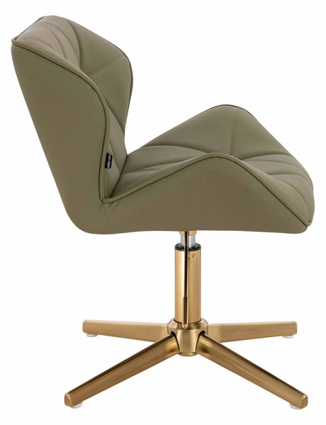 HR111CROSS Khaki Műbőr Premium Soft szék arany lábbal