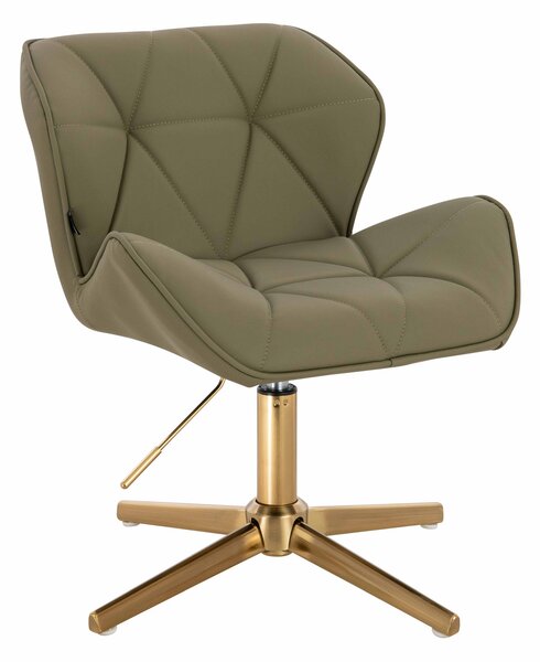 HR111CROSS Khaki Műbőr Premium Soft szék arany lábbal