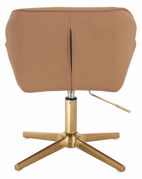 HR111CROSS Karamell Műbőr Premium Soft szék arany lábbal