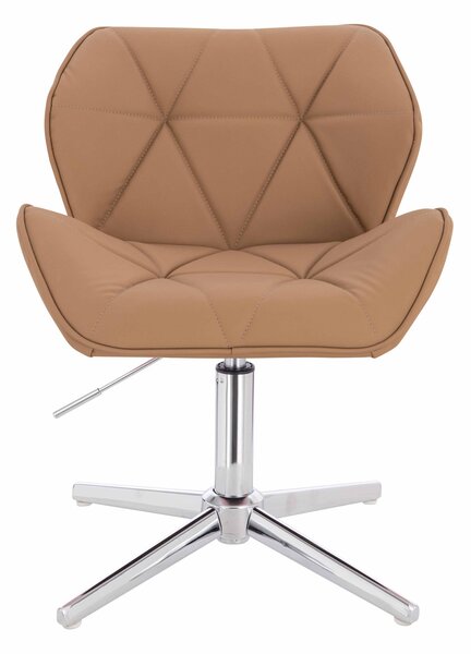 HR111CROSS Karamell Műbőr Premium Soft szék krómozott lábbal