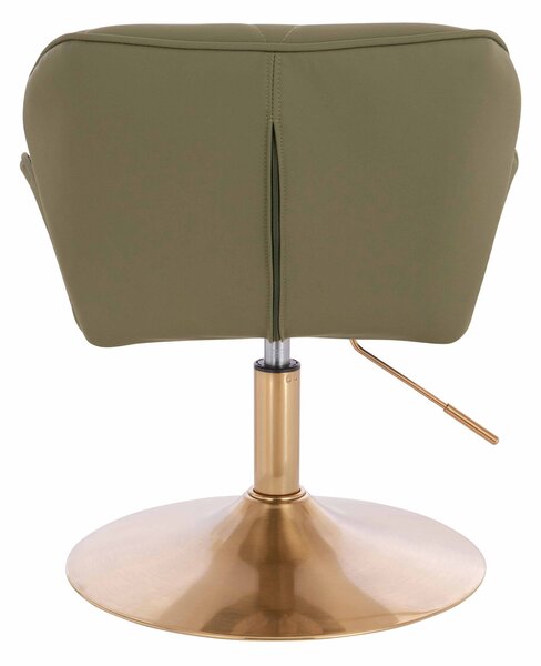 HR111N Khaki Műbőr Premium Soft szék arany lábbal