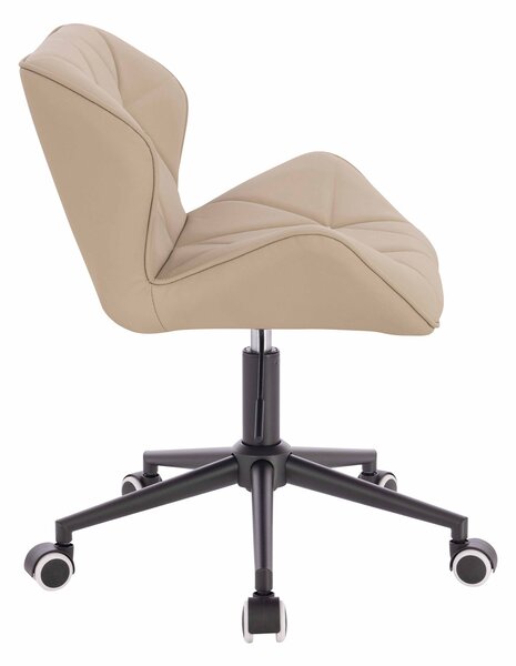 HR111K Krémszínű Műbőr Premium Soft szék fekete lábbal