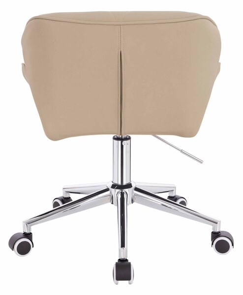 HR111K Krémszínű Műbőr Premium Soft szék krómozott lábbal