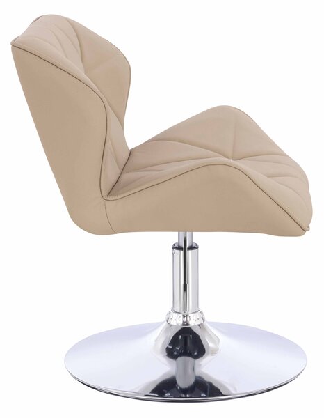 HR111N Krémszínű Műbőr Premium Soft szék krómozott lábbal