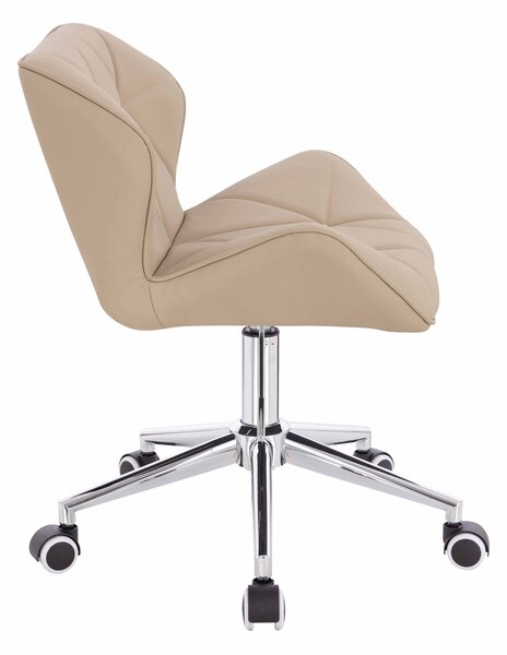 HR111K Krémszínű Műbőr Premium Soft szék krómozott lábbal